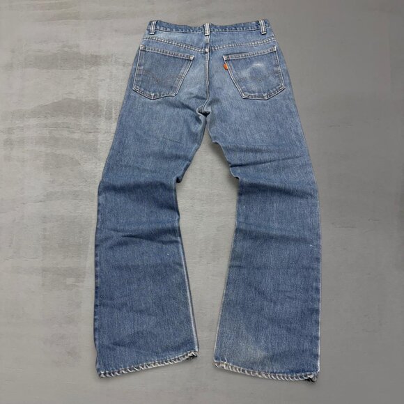 Vintage Levi’s 517 Orange Tab Faded Bootcut Flared Blue 70s Jeans 32 x 31 - Picture 1 of 8